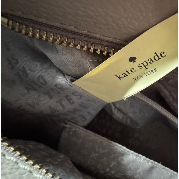 Kate Spade Grove Street Lana Satchel Handbag Crossbody Purse Cow Leather Taupe - Picture 7 of 8